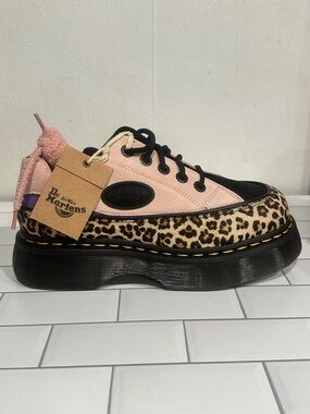 Dr. Martens Pink Leopard Platform Leather Shoe